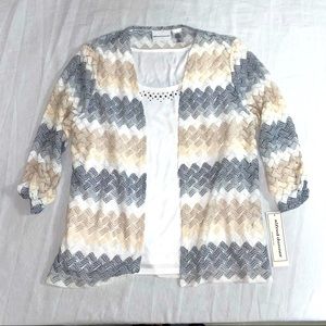 Alfred Dunner Blouse lace and rhinestone detail